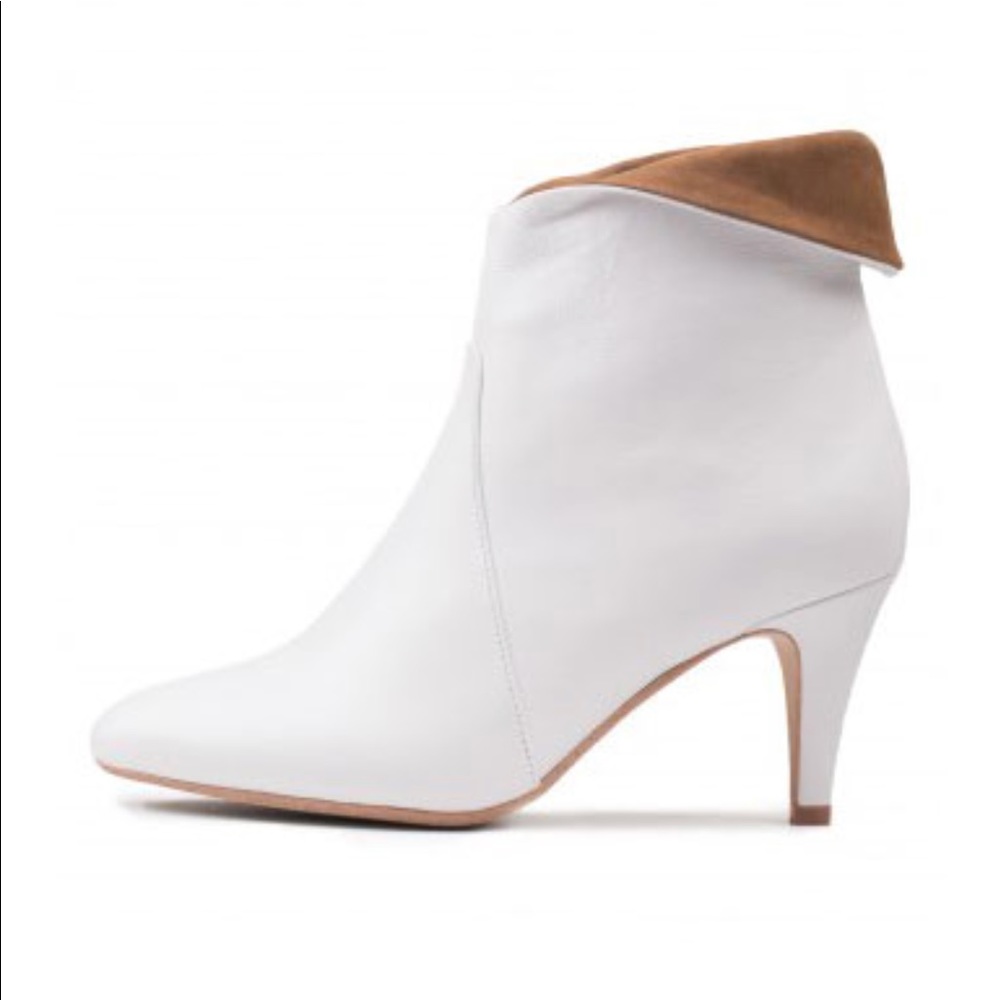COPY - Jeffrey Campbell Ivory leather Sonika cuff booties